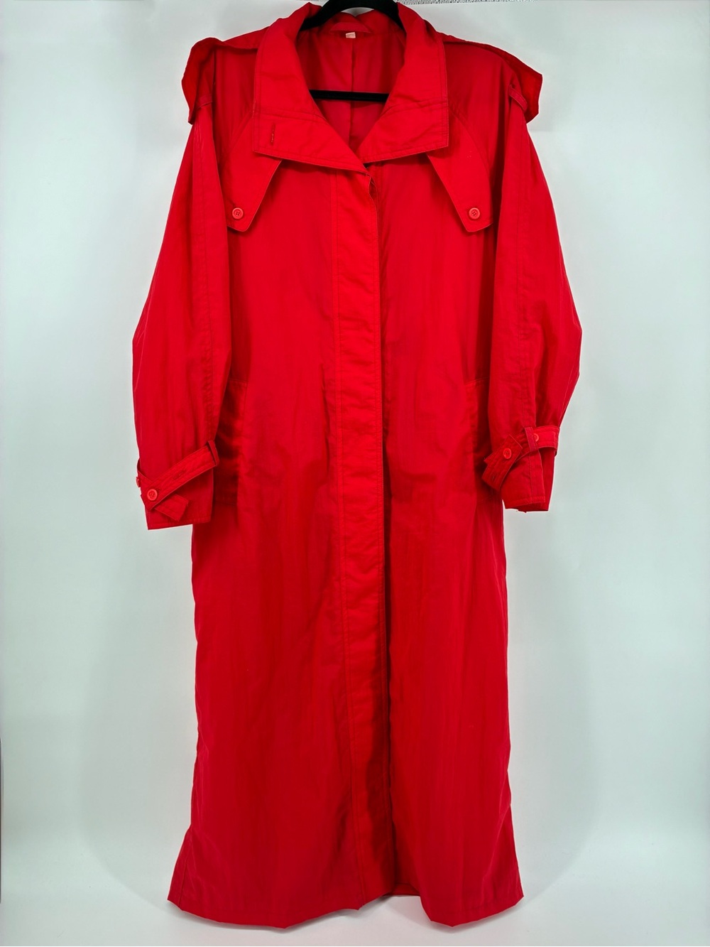 Classic Red Long Trench Coat - Women